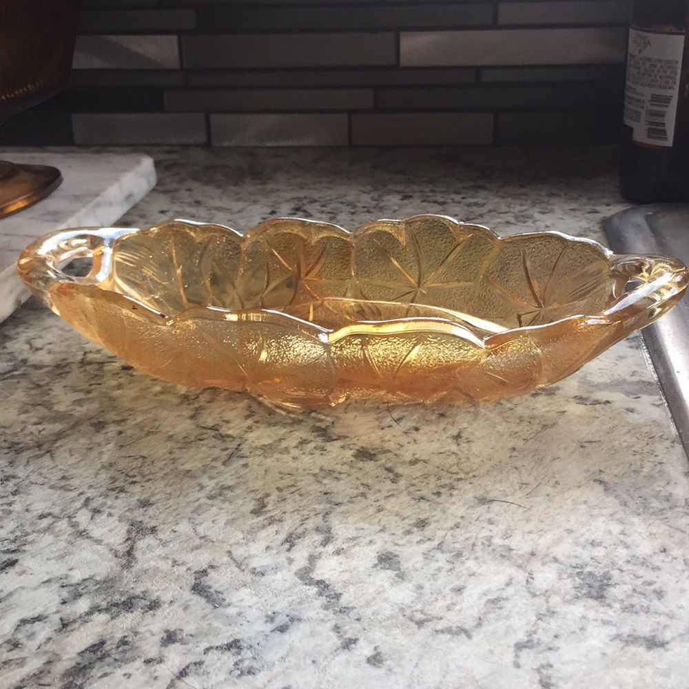 Carnival glass dish
